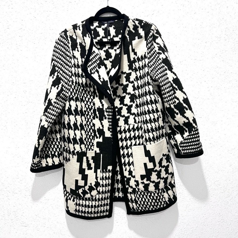 M&S collection abstract‎ monochromatic 60s open cardigan 12